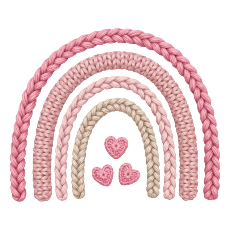 Regenbogen Rosa Strickmuster