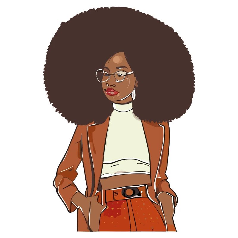 Afro chic avec un blazer orange