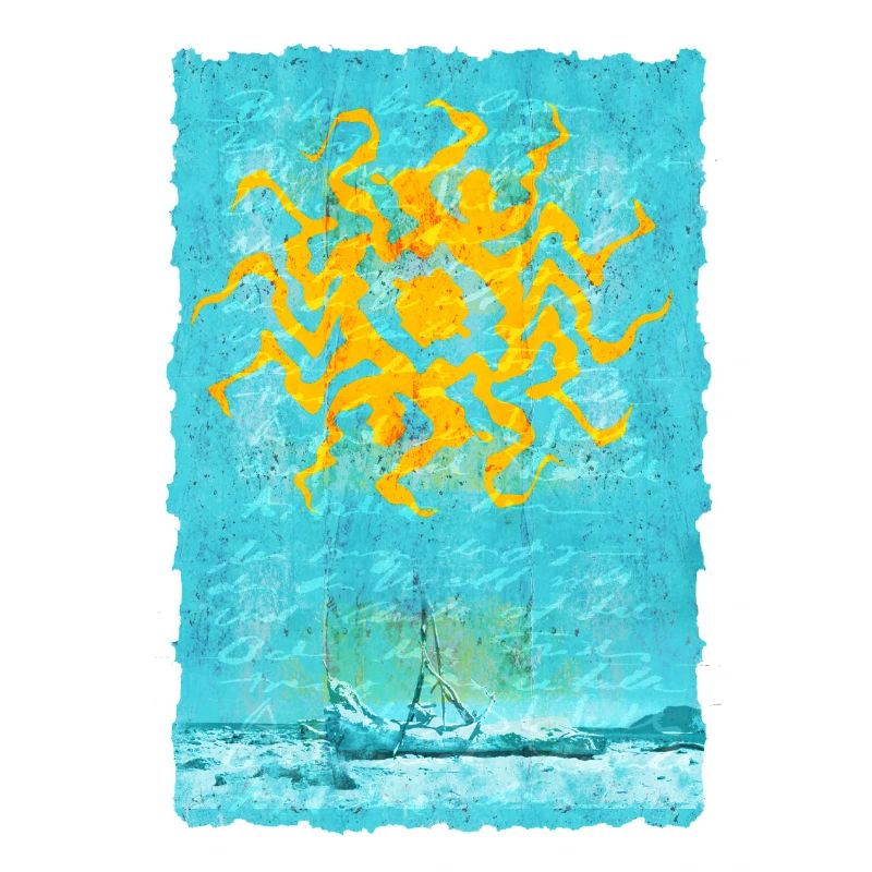Vortex de soleil sur le bateau de plage