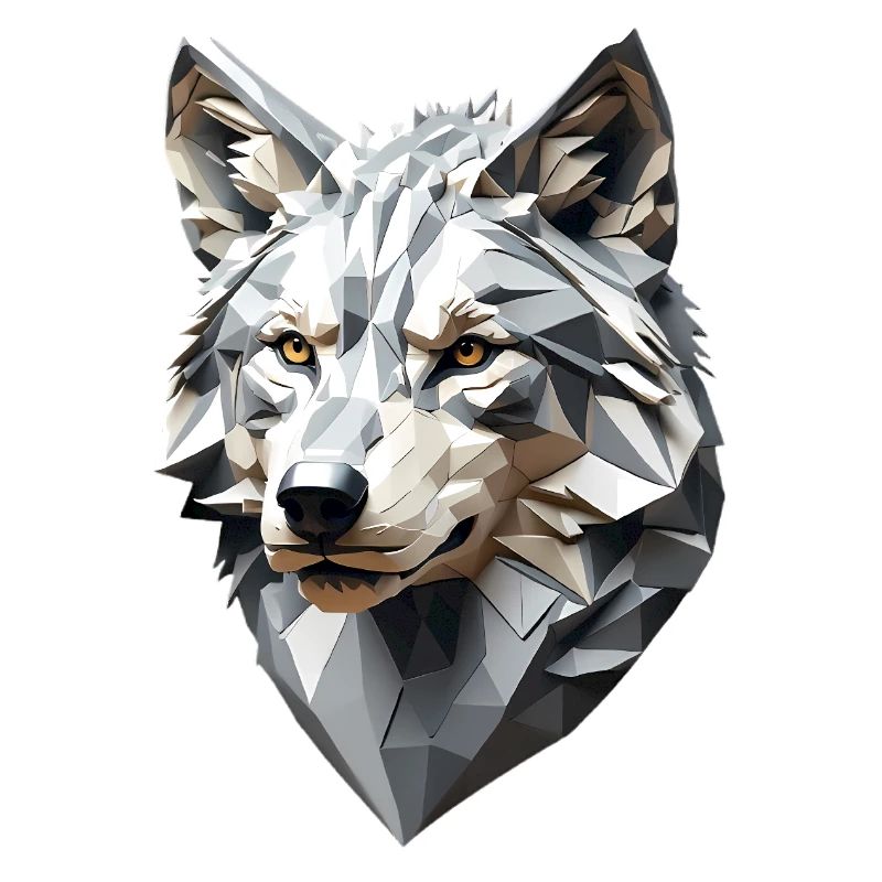 Wolfskopf LowPoly Geometrisch