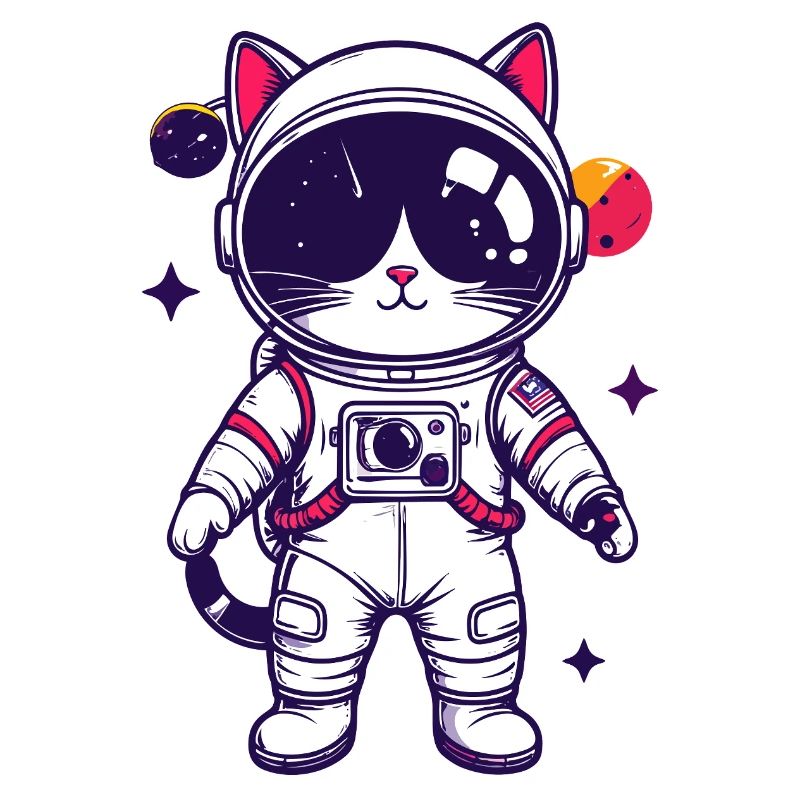 Motif du chat de l’espace en costume d’astronaute