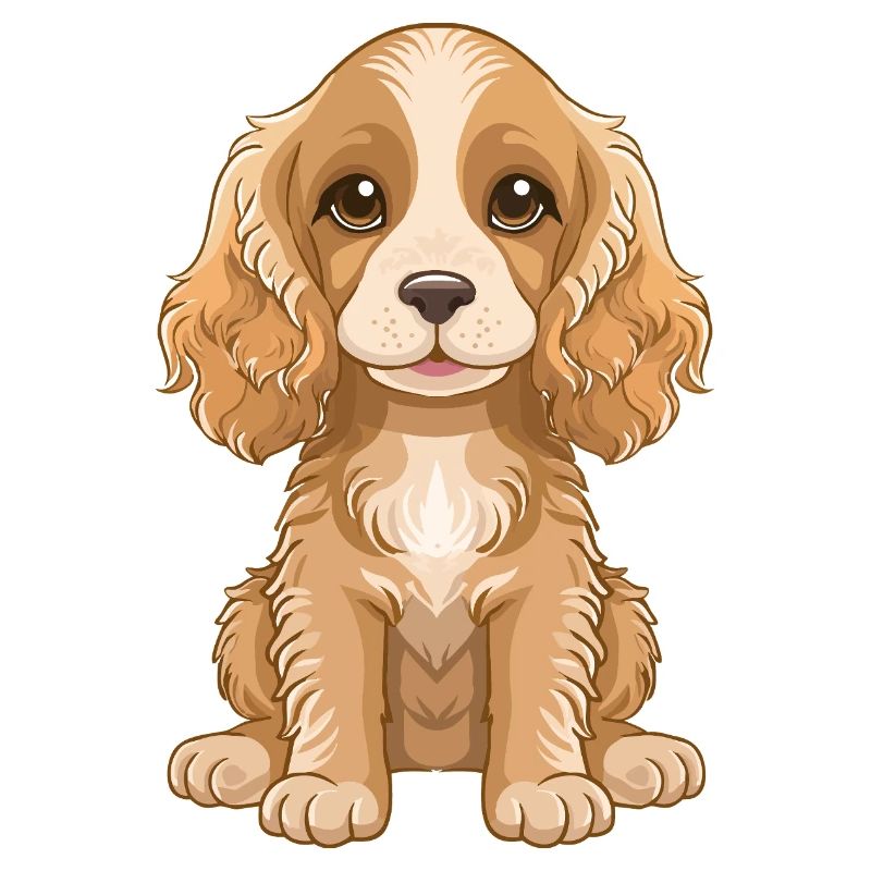 Dessin animé mignon de chiot Cocker Spaniel