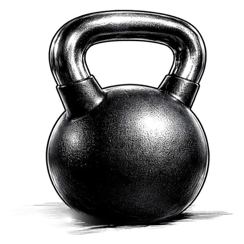 Dessin minimal pour l’entraînement de force avec kettlebell