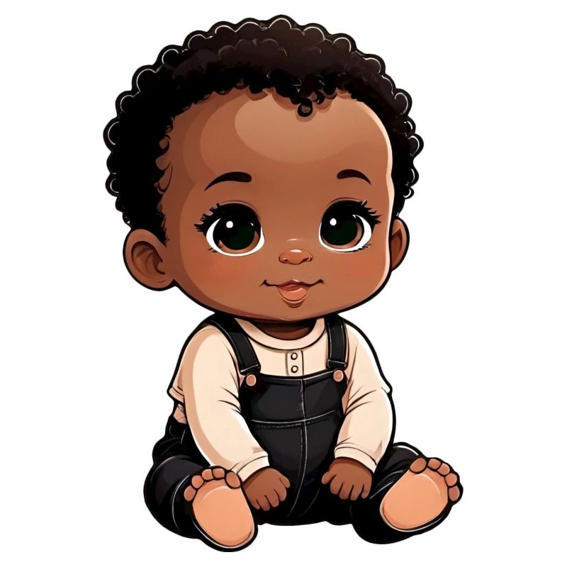 Bébé de dessin animé mignon et heureux