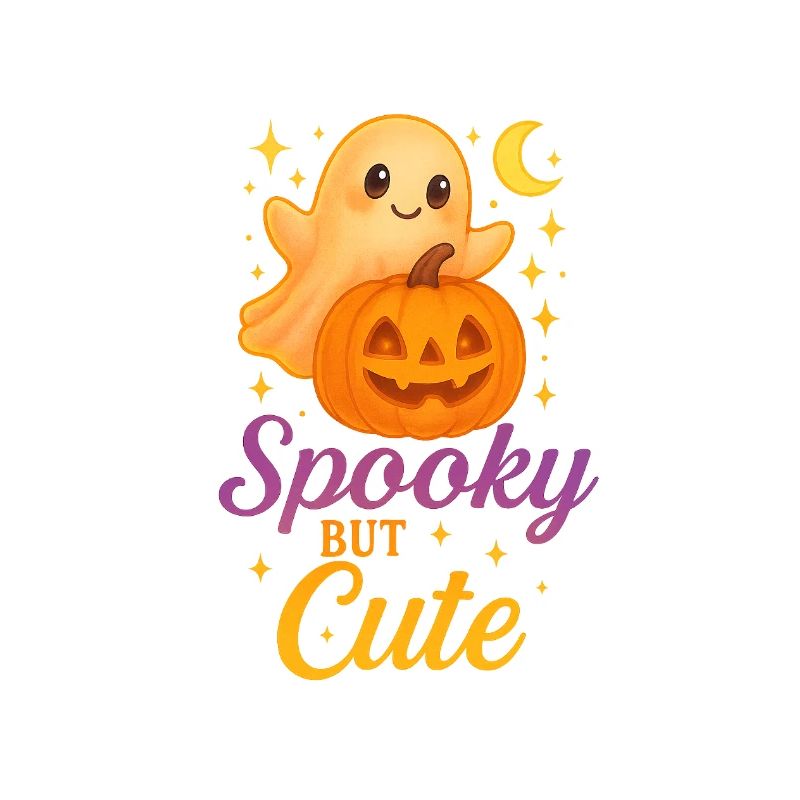 Cute Halloween Ghost with Pumpkin