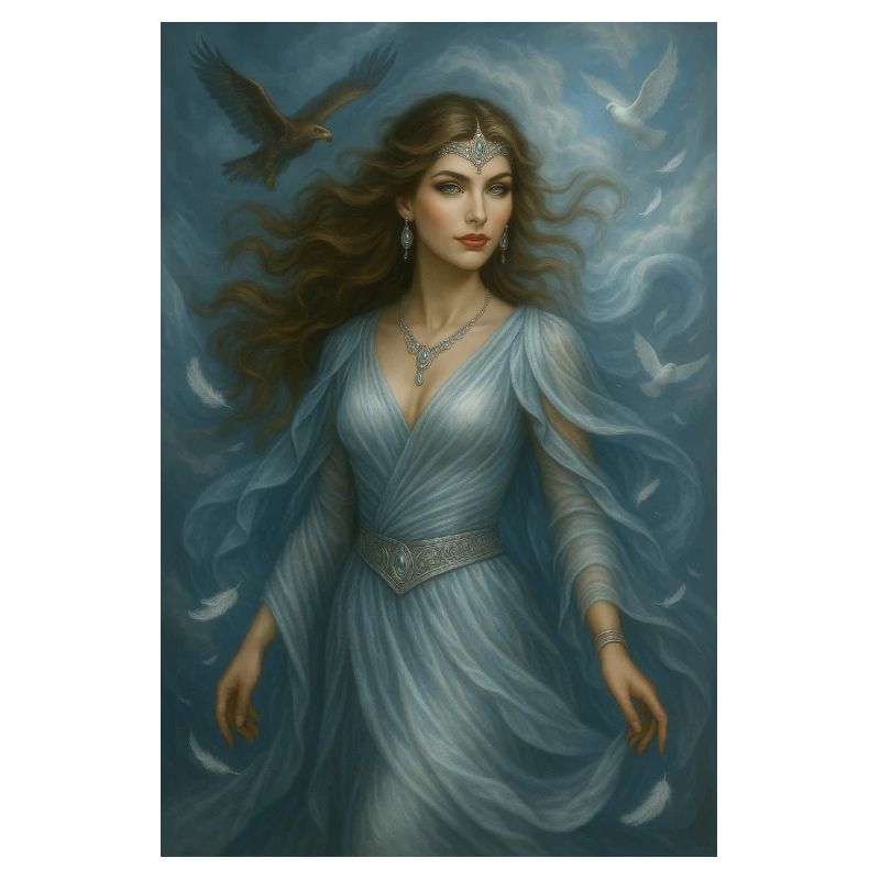 Déesse Céleste – Lumière et Oiseaux Blancs