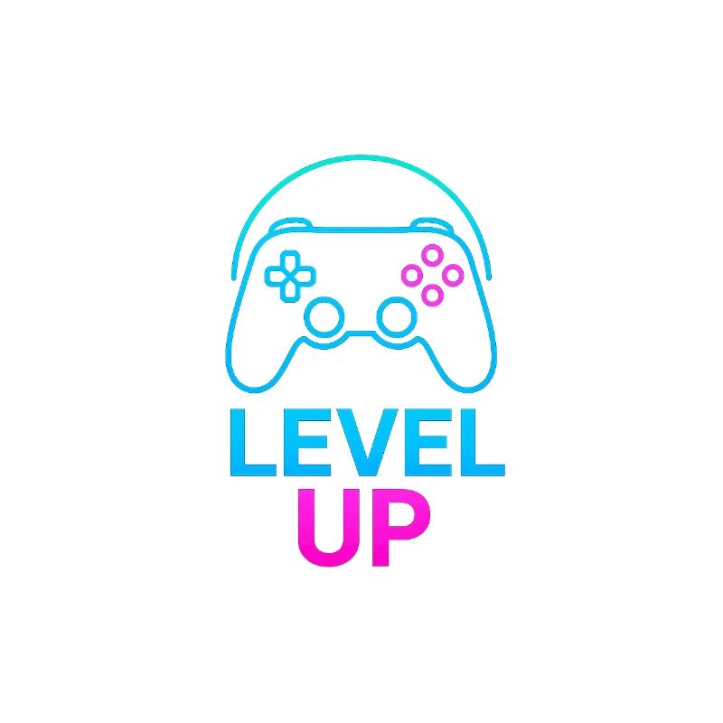 Level Up Neon Controller Graphics