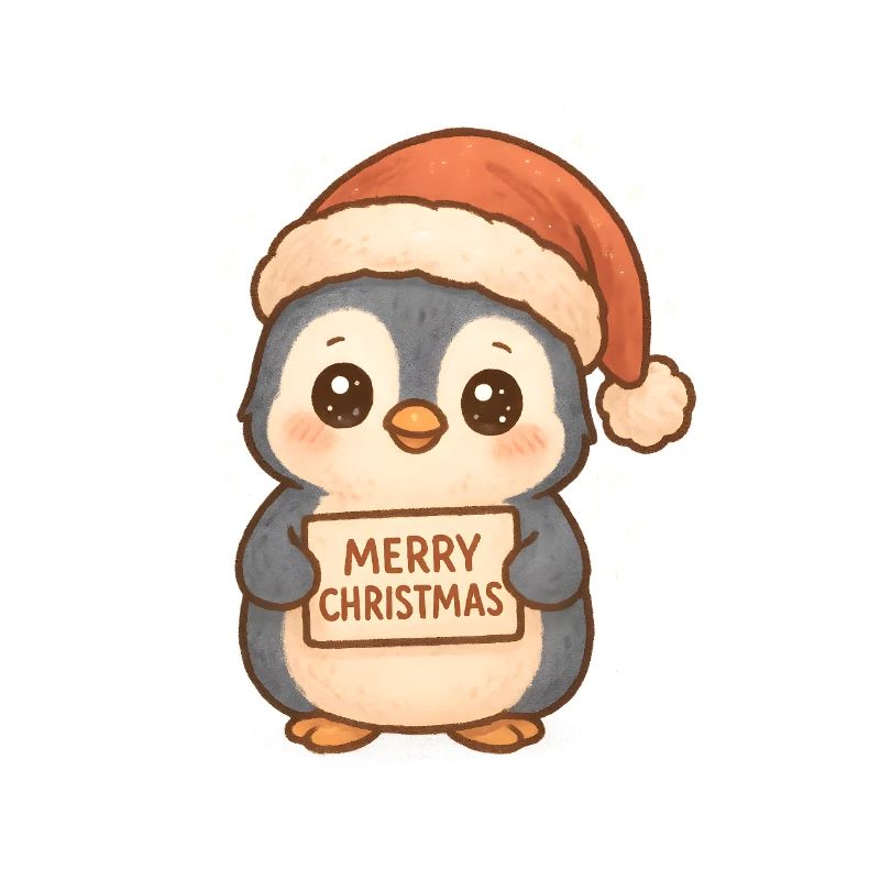 Snow Penguin Christmas Greeting