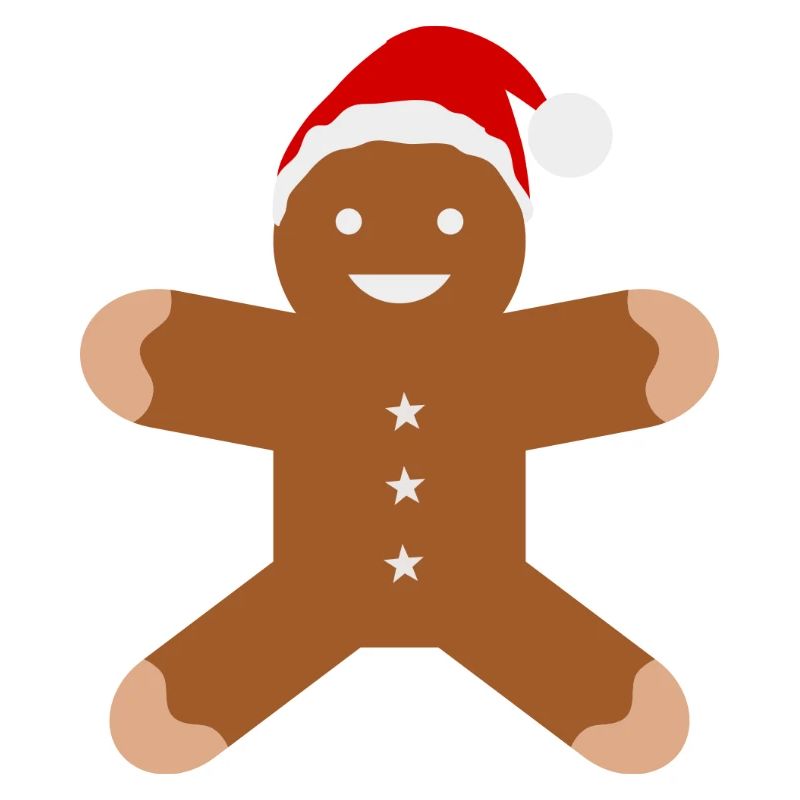 Lebkuchenmann mit Santa-Hut