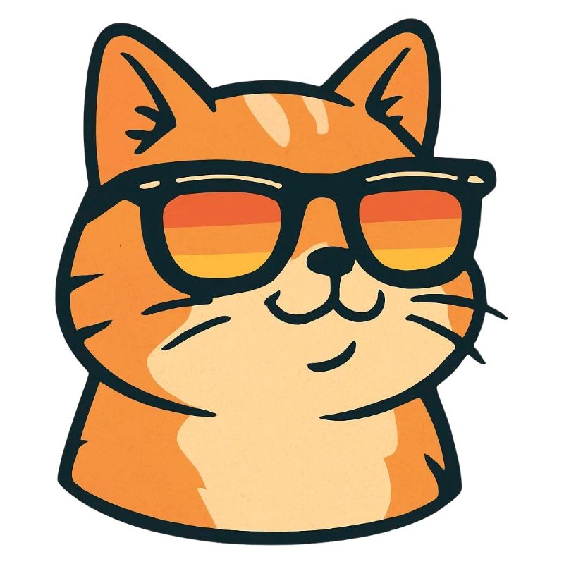 Chat avec des lunettes de soleil rétro
