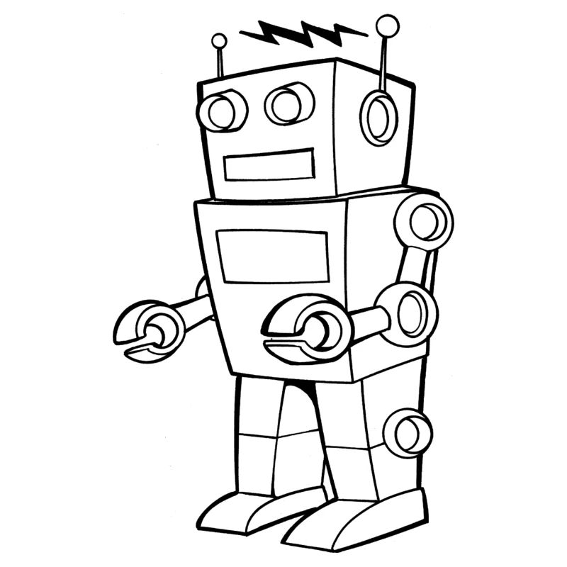 Robot Vintage Sketch Design