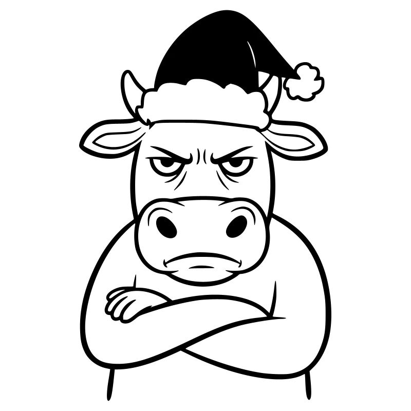Funny Grumpy Cow for Christmas