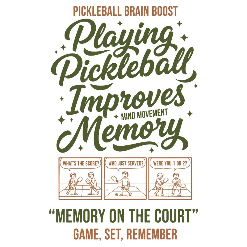 Pickleball Player Playing Pickle Ball Memory On