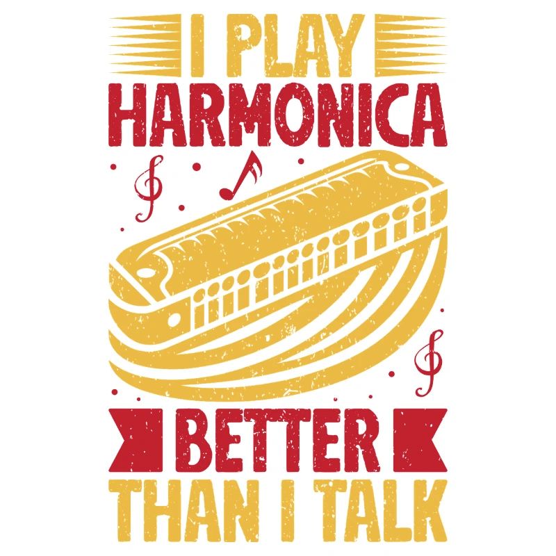 Funny Harmonica Player Play Better Than I Talk
