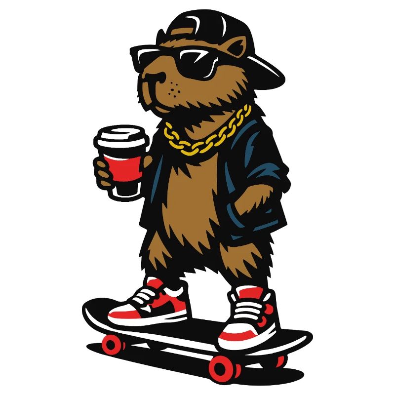 Colles Capybara Skateboard Kaffee