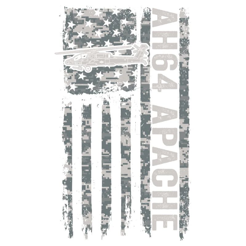 AH-64 Apache helicopter with American flag