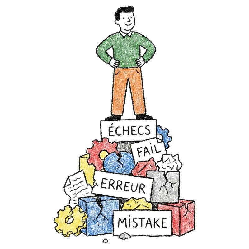Mann bei Fehlerblocks