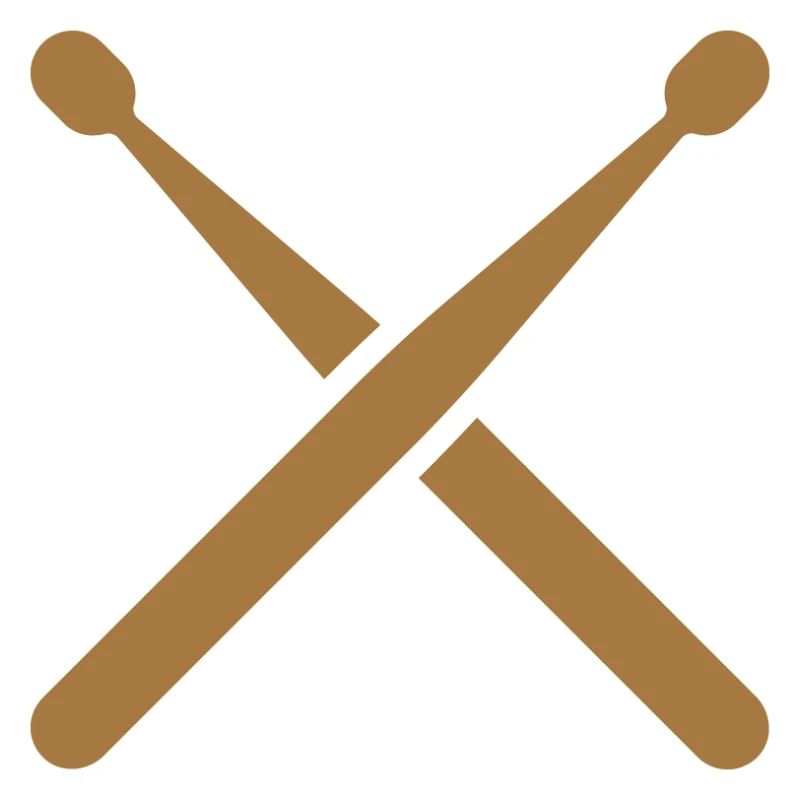 Cross drumsticks with drum pattern