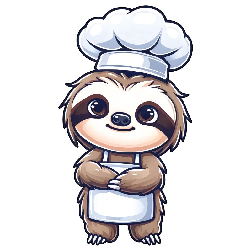 Cute Sloth Chef Chef Kitchen Artist