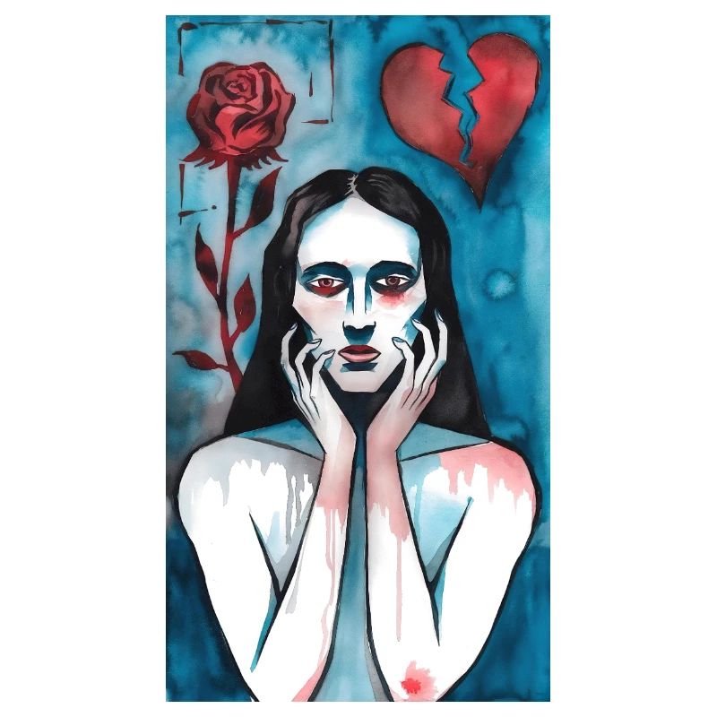 Broken love, grieving lady