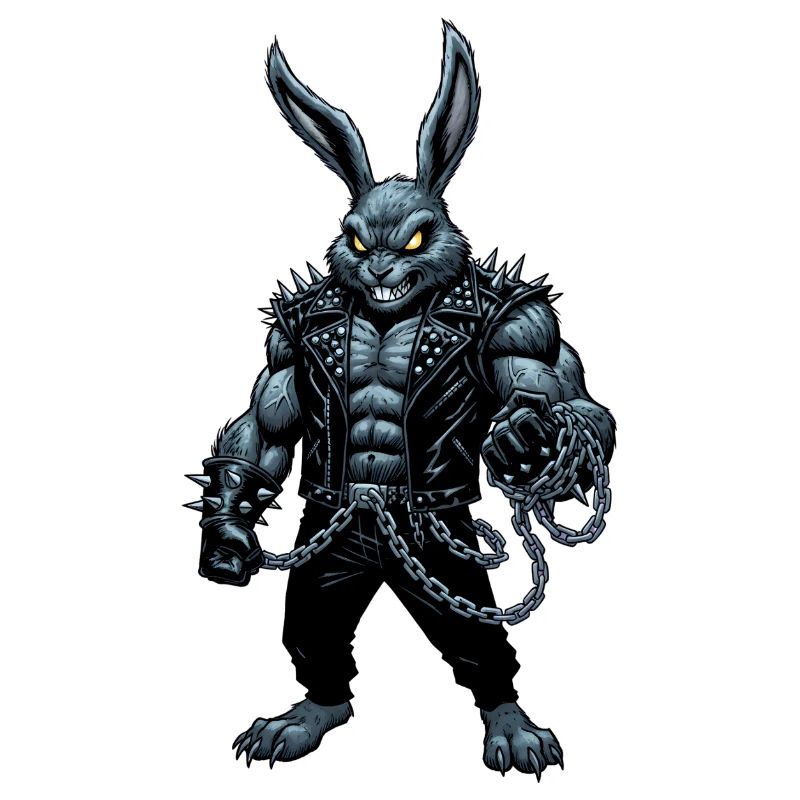 Heavy Metal Easter Bunny Rocker Easter Hardcore Bunny