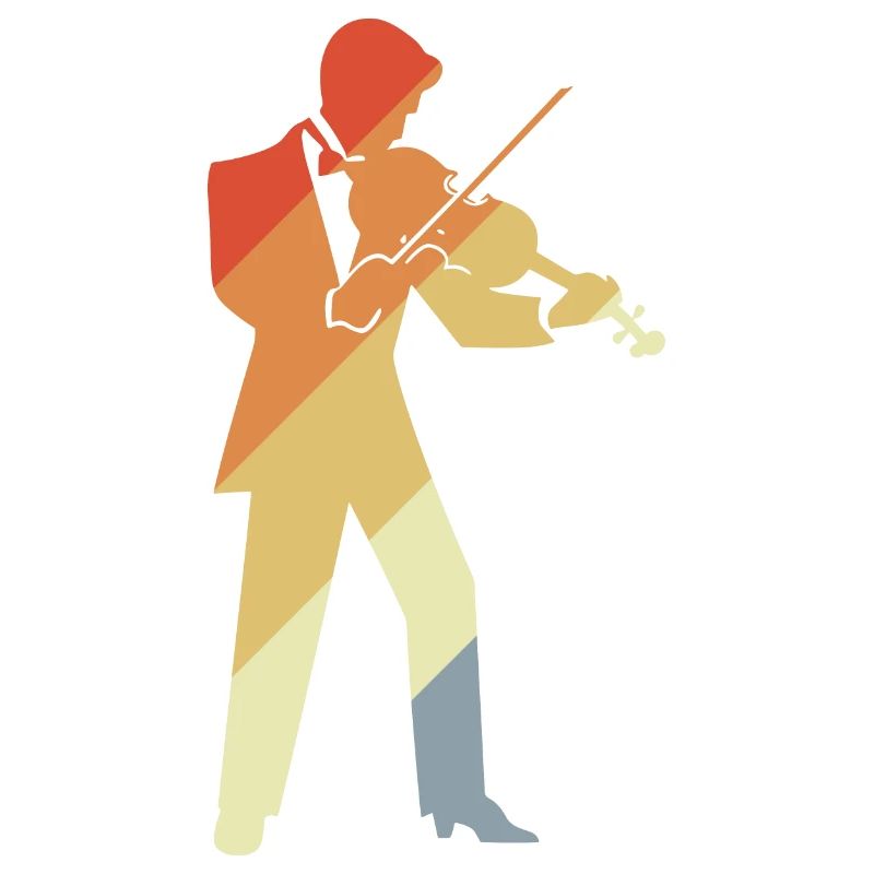 Retro Violin Player Graphic