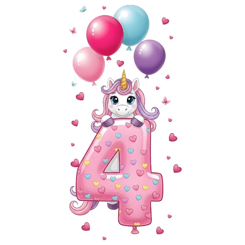4e anniversaire de Fille Mignonne Licorne 4e