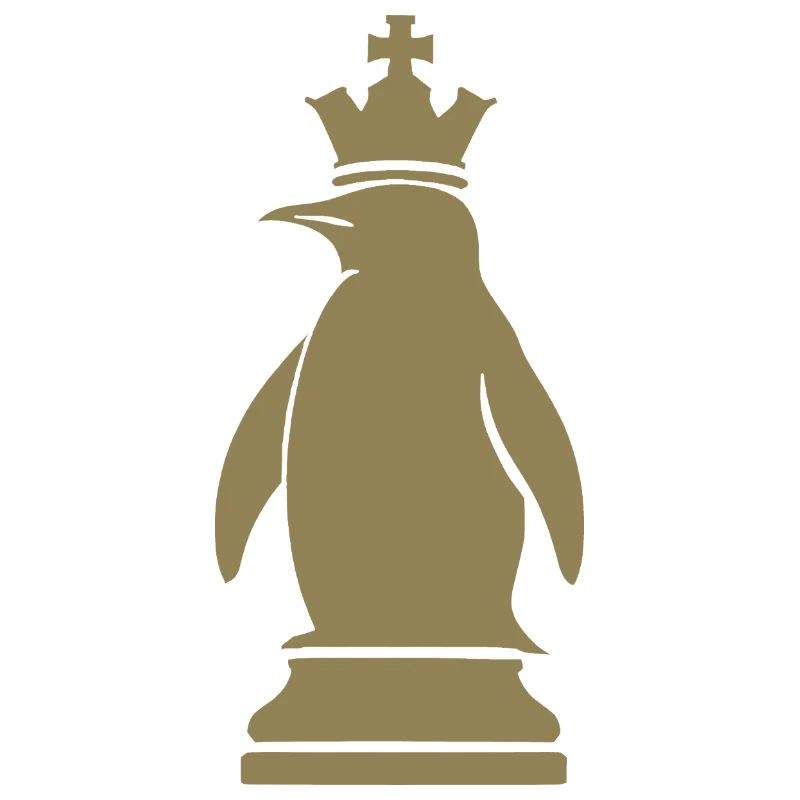 Whimsical Penguin Chess Player Minimalist