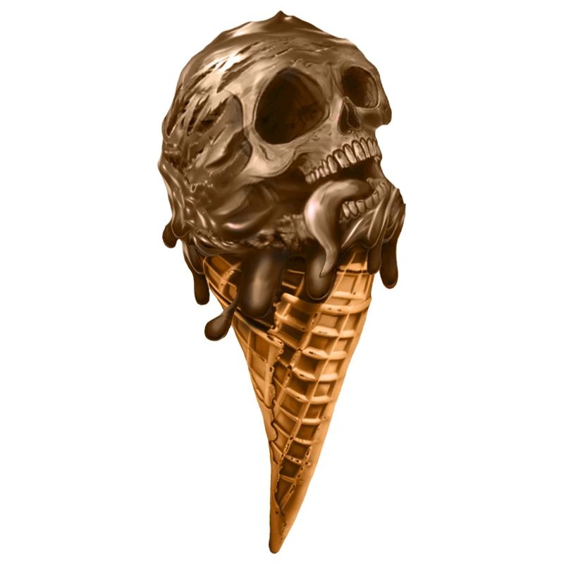 Softeis mit ätherischem Totenkopf