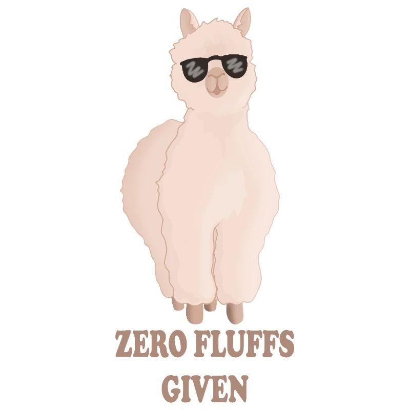 Zero Fluffs Given – Fluffy Alpaca with Sun Brush