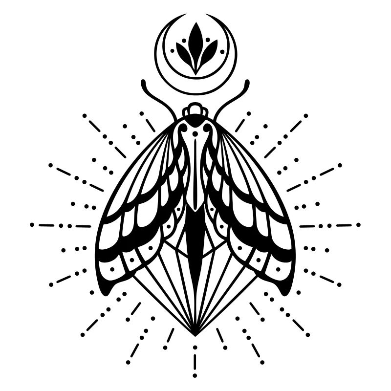 Papillon lune cristal diamant luciole