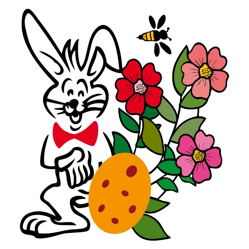 Easter with flowers and Easter egg