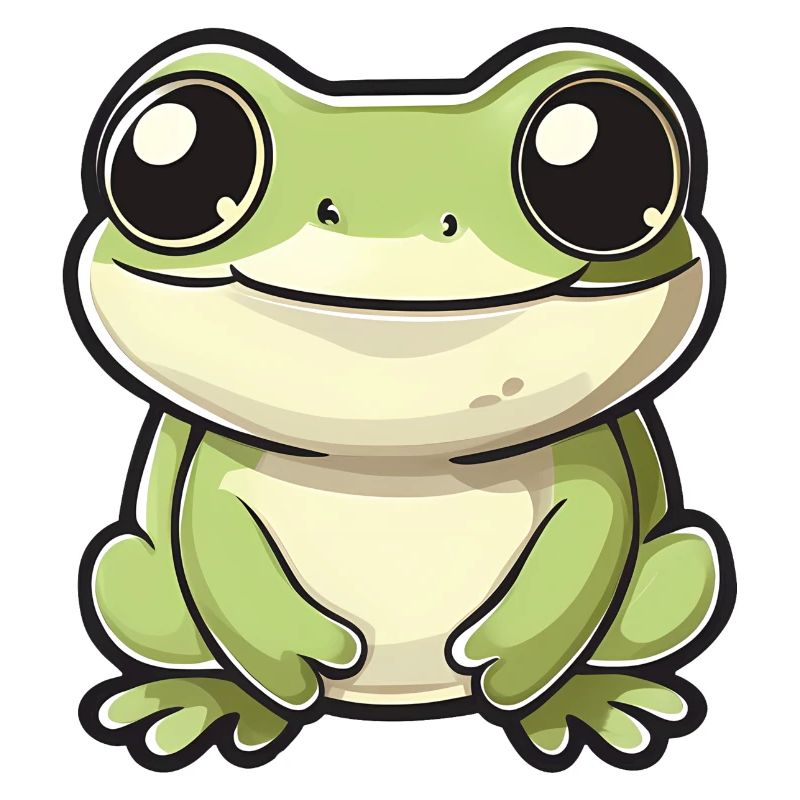 mignon grenouille - Vert - Design joyeux.