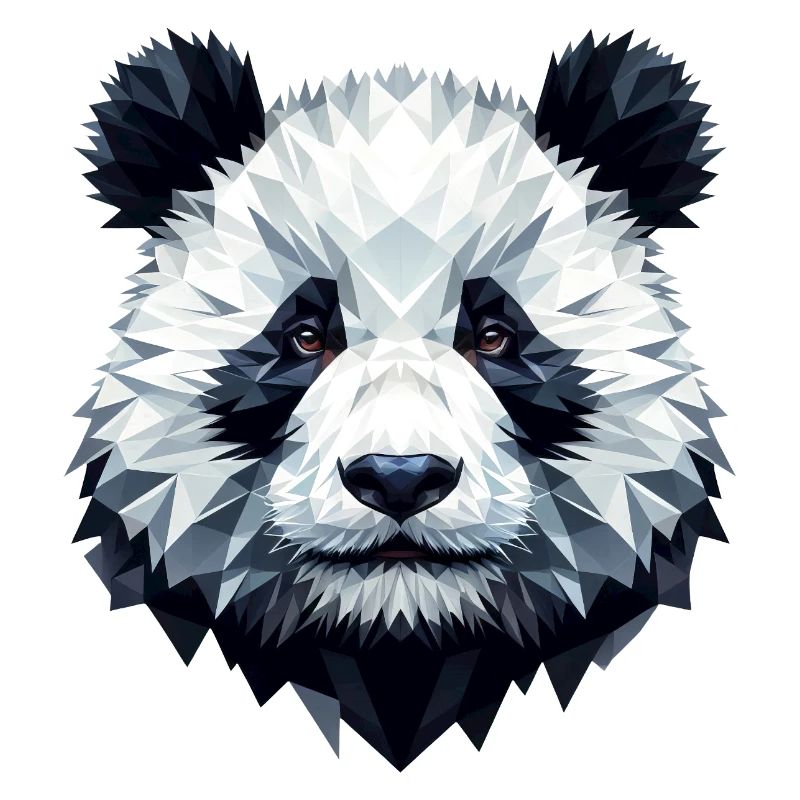 Panda Visage Polygone Art Géométrie