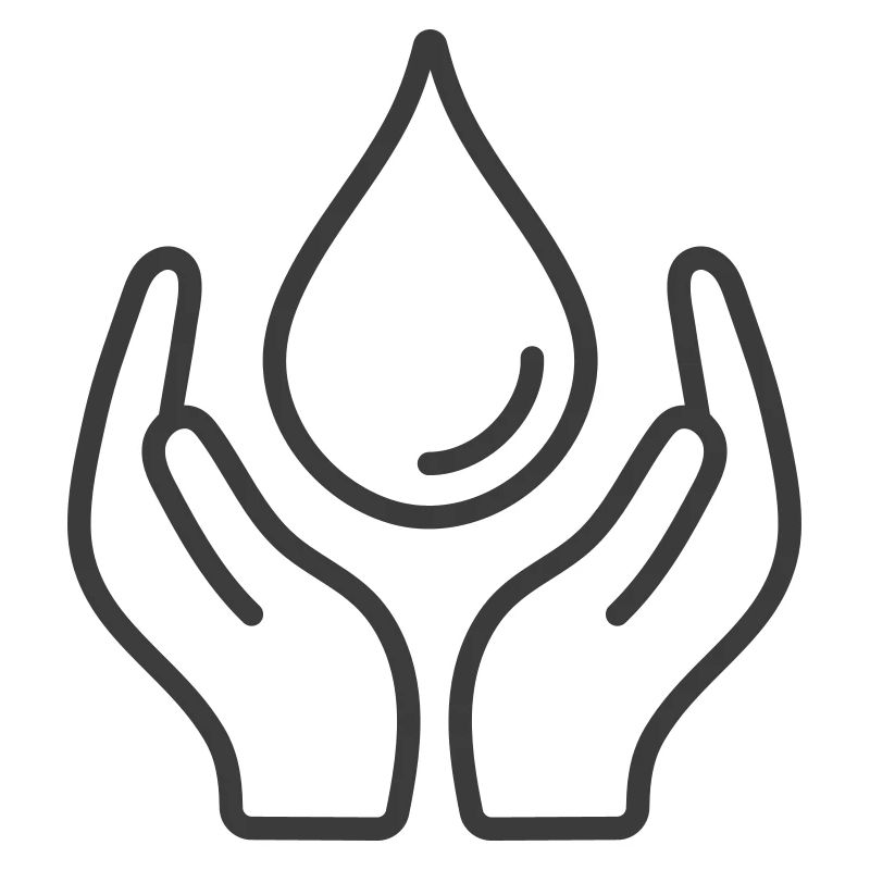 Mains protégeant Goutte d’eau Icône Logo