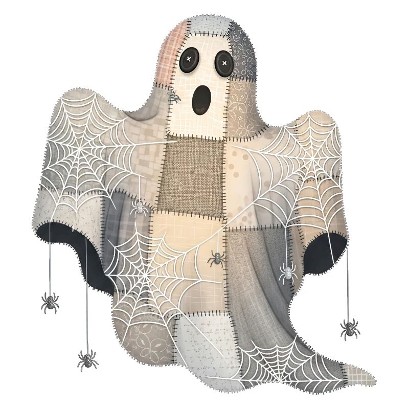 Patchwork Geist mit Spinnennetzen