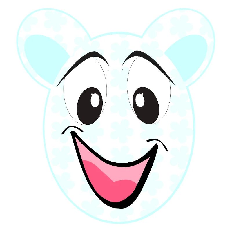 Smiling bear with floral pattern