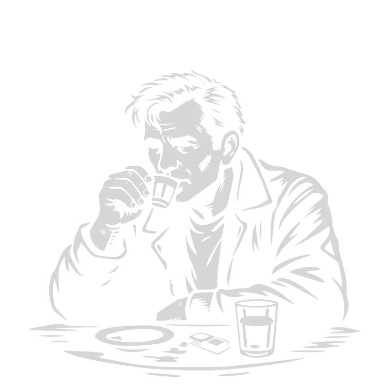 Jack Kerouac drinking Espresso at the cafe