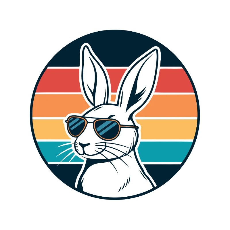 Sunny Retro Bunny with Glasses