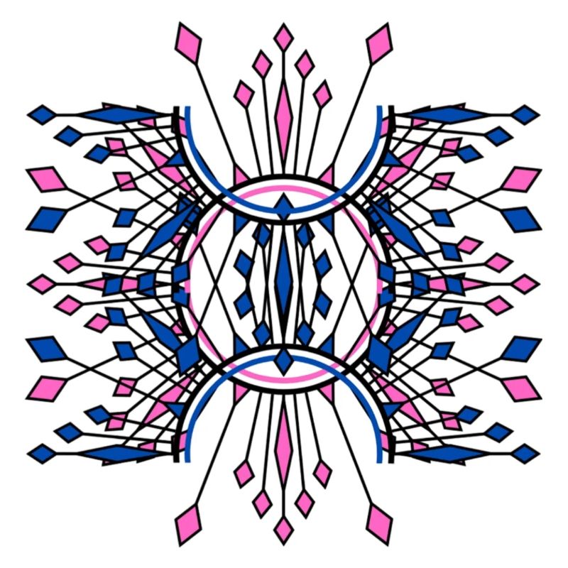 Symmetrical Sparkles Blue Pink