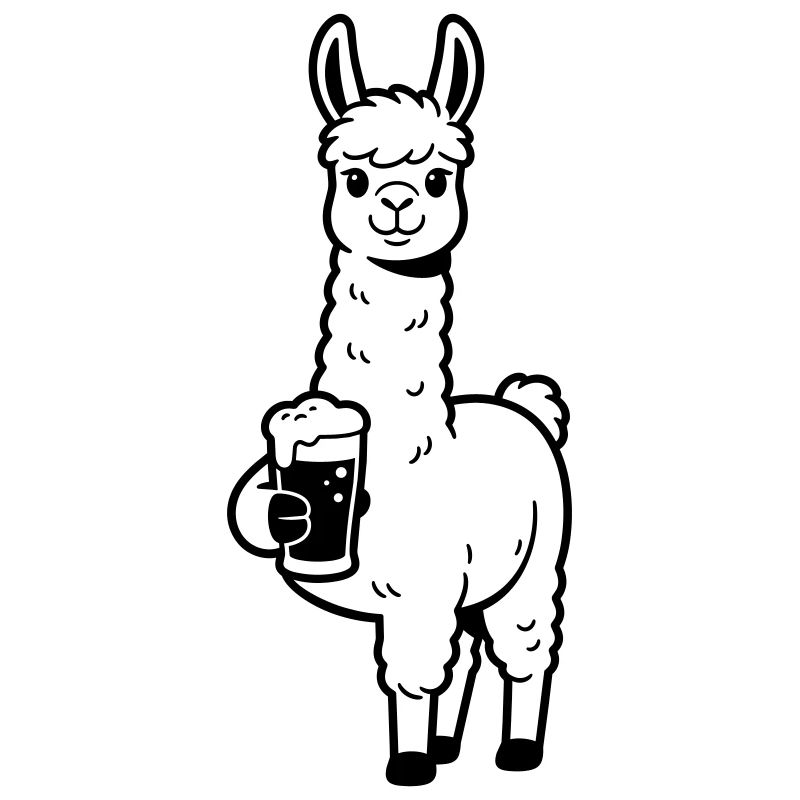 Llama mit Bier