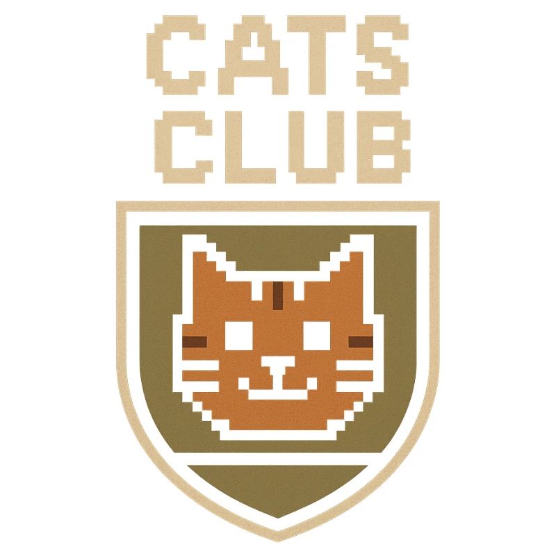 Pixel-Art Katzen-Club Emblem