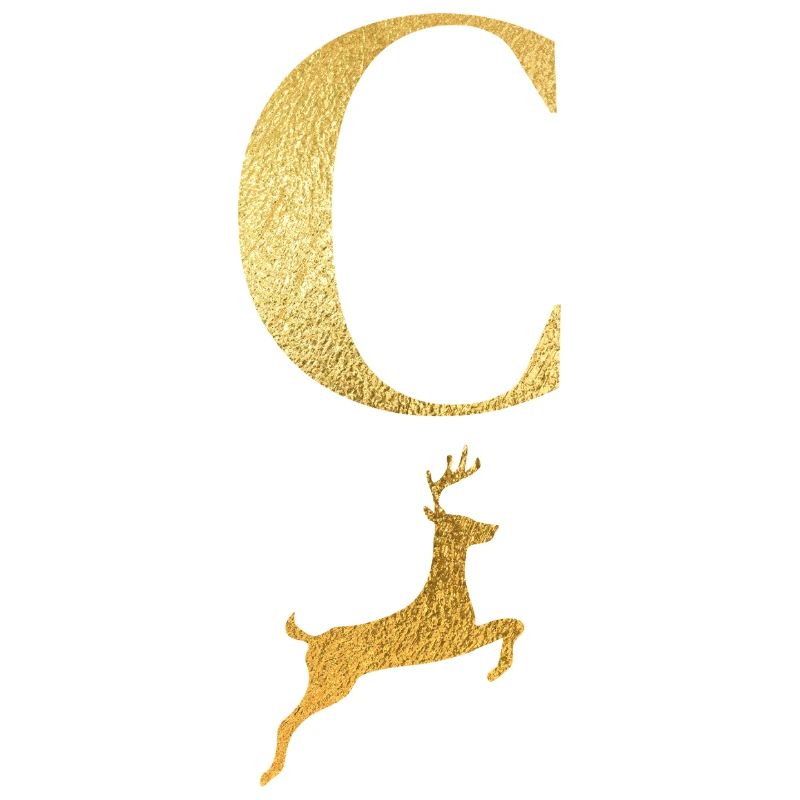 Buchstabe c goldener Hirsch - Geschenkidee