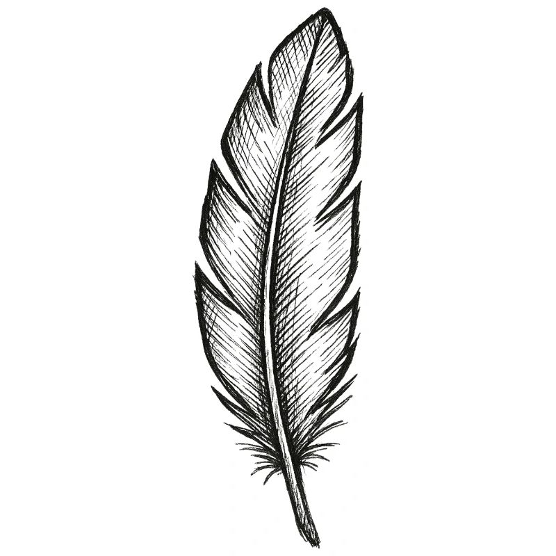 Black glitter feather with texture