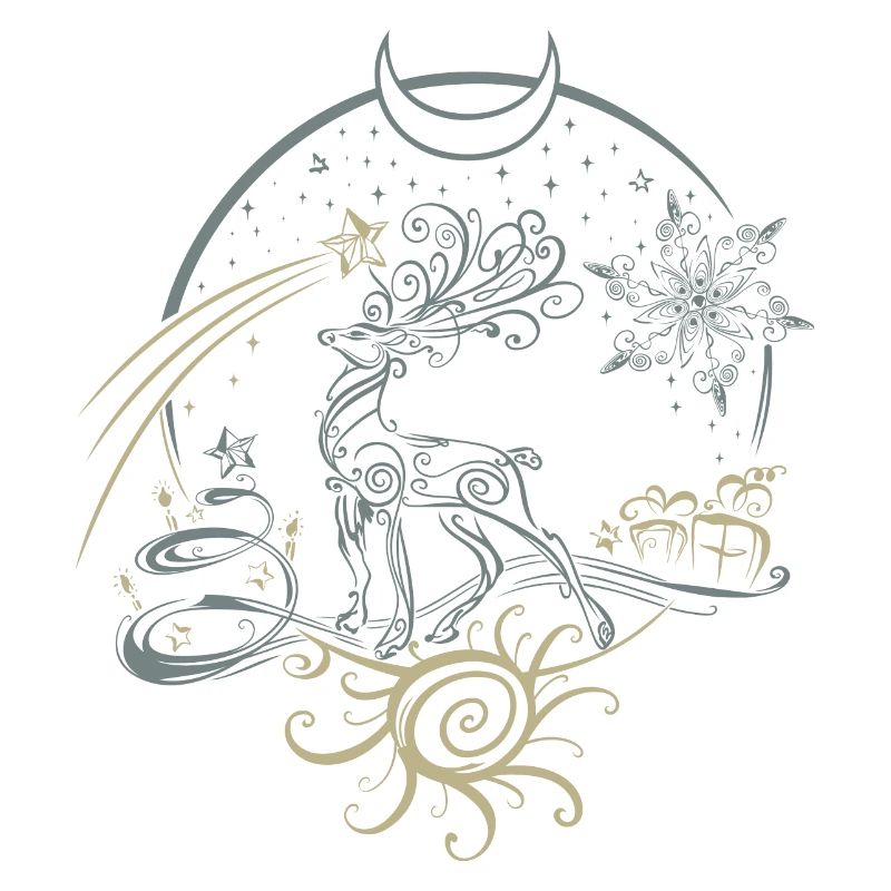 Deer Antler Christmas Yule Night