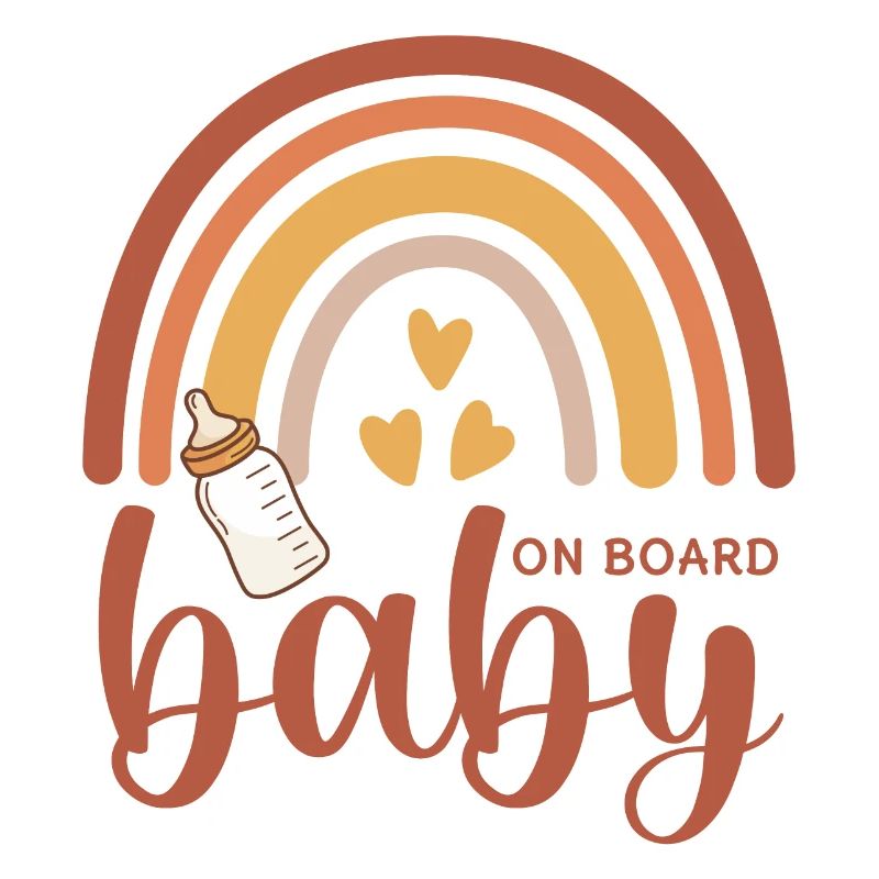 Boho Rainbow Hearts Biberon Bébé à bord