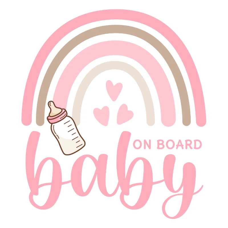 Boho Rainbow Hearts Biberon Bébé à bord
