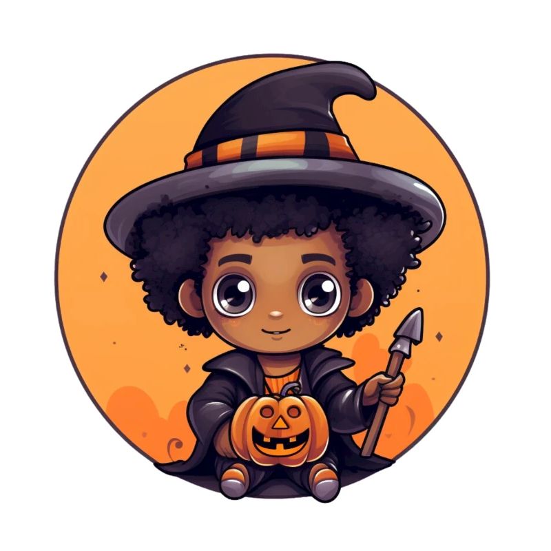 Süßer Hexen-Kind Halloween Design