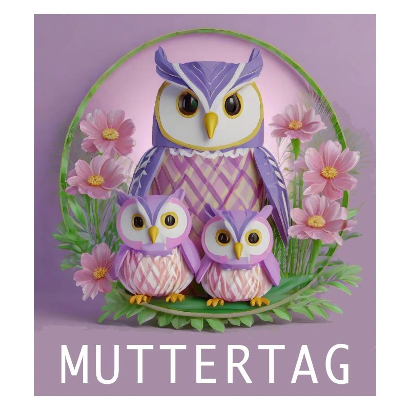 Muttertag Eulenfamilie