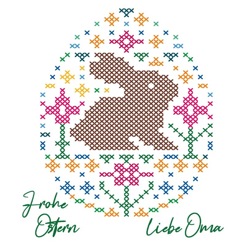 Easter egg and Easter bunny